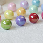 Solid color perforated beads electroplated ab iridescent loose beads acrylic bracelet diy jewelry semi-finished handmade accessories