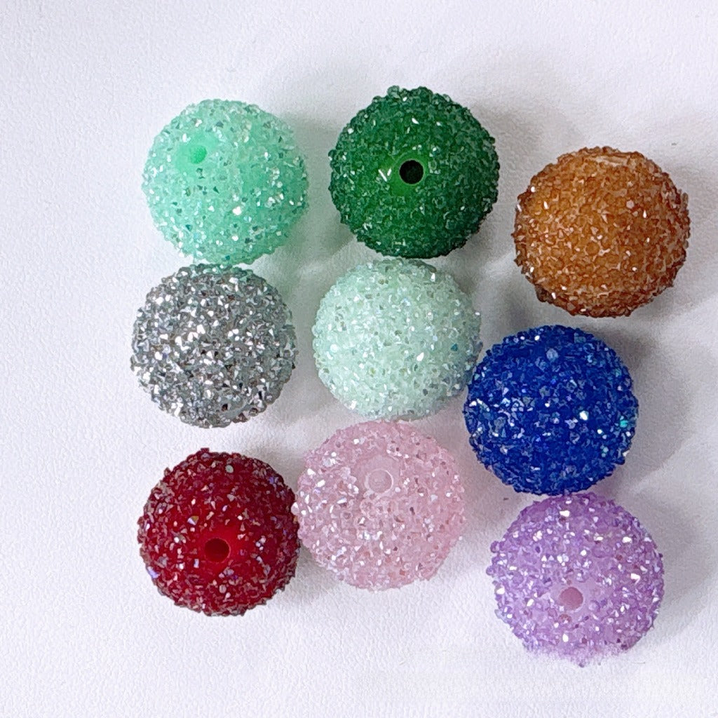 20mm dopamine candy color sugar diamond ball beads through hole beads diy bracelet mobile phone bag chain jewelry accessories