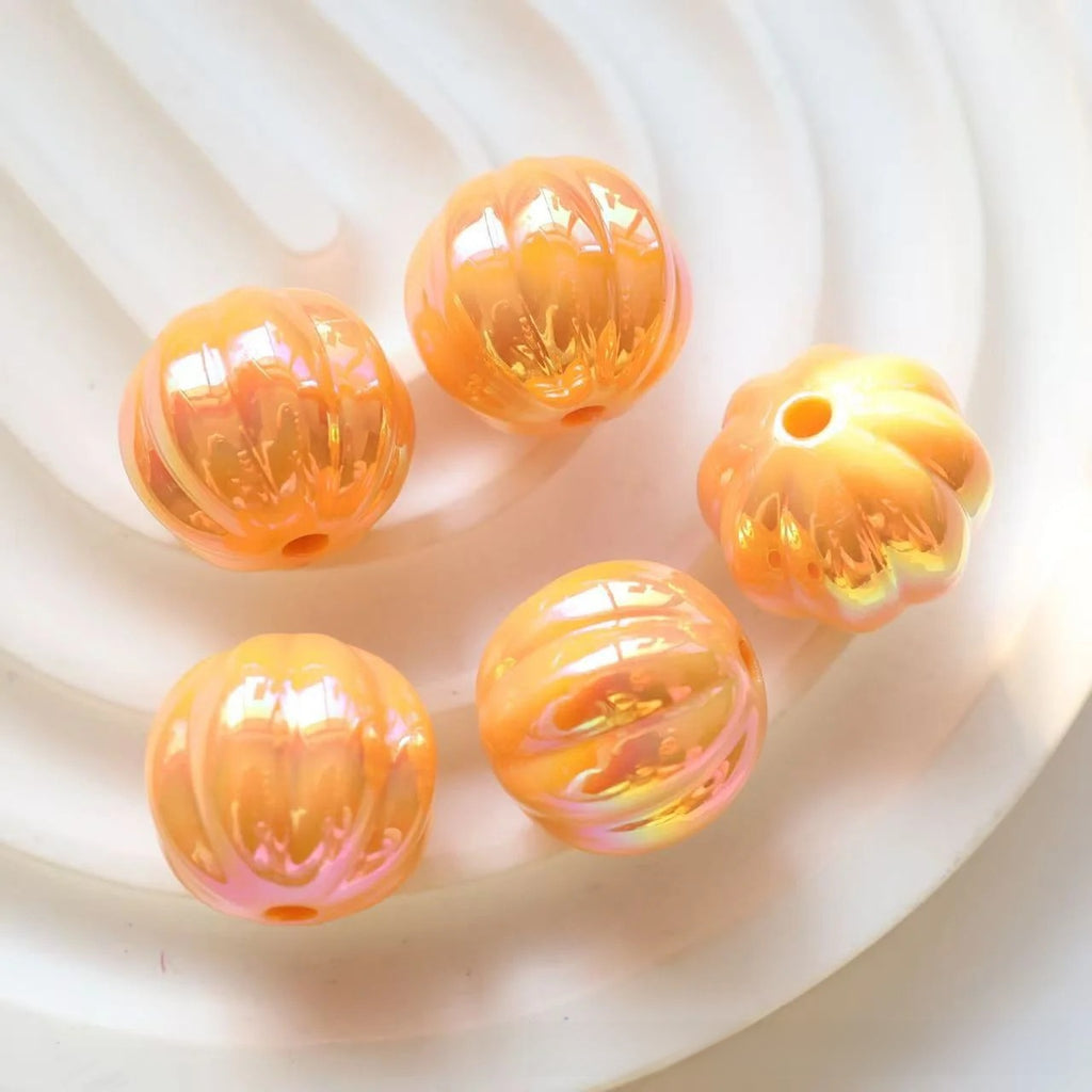 Acrylic new large uv pumpkin beads straight hole loose beads diy bracelet mobile phone chain chain beads jewelry accessories