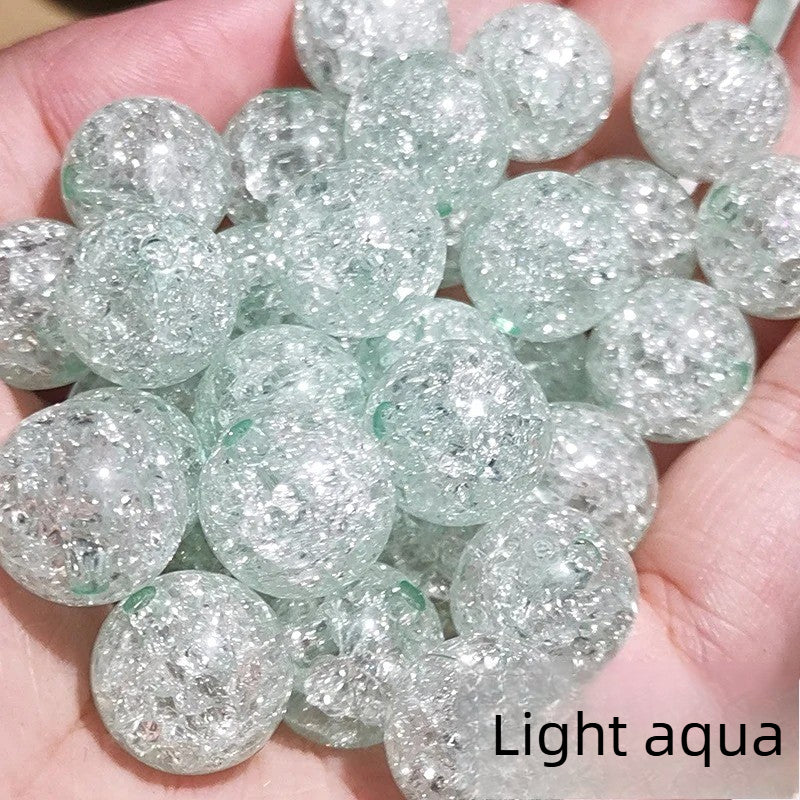 8-16mm burst beads acrylic crack round beads loose beads diy handmade beaded floral beads transparent ice crack beads