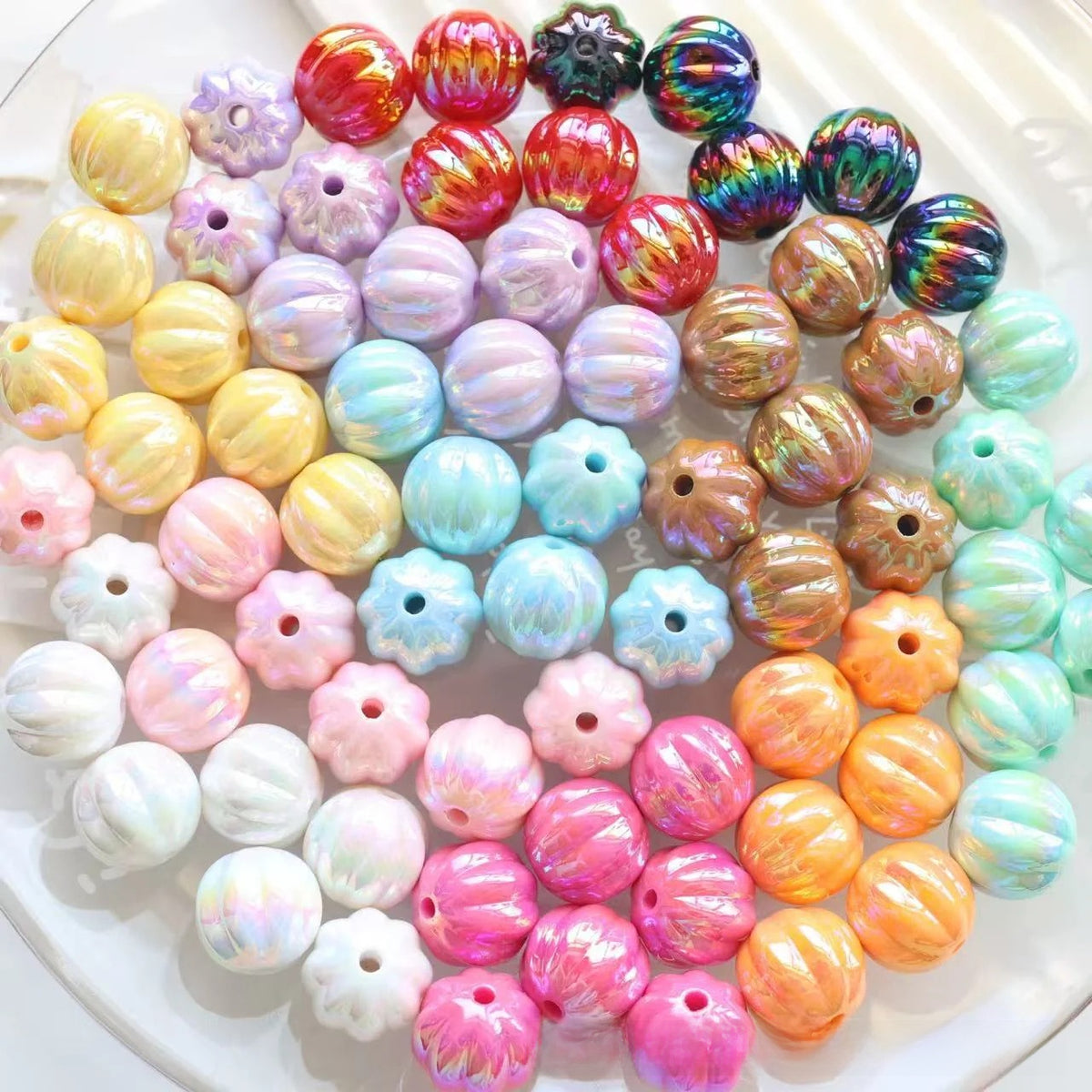 Acrylic new large uv pumpkin beads straight hole loose beads diy bracelet mobile phone chain chain beads jewelry accessories