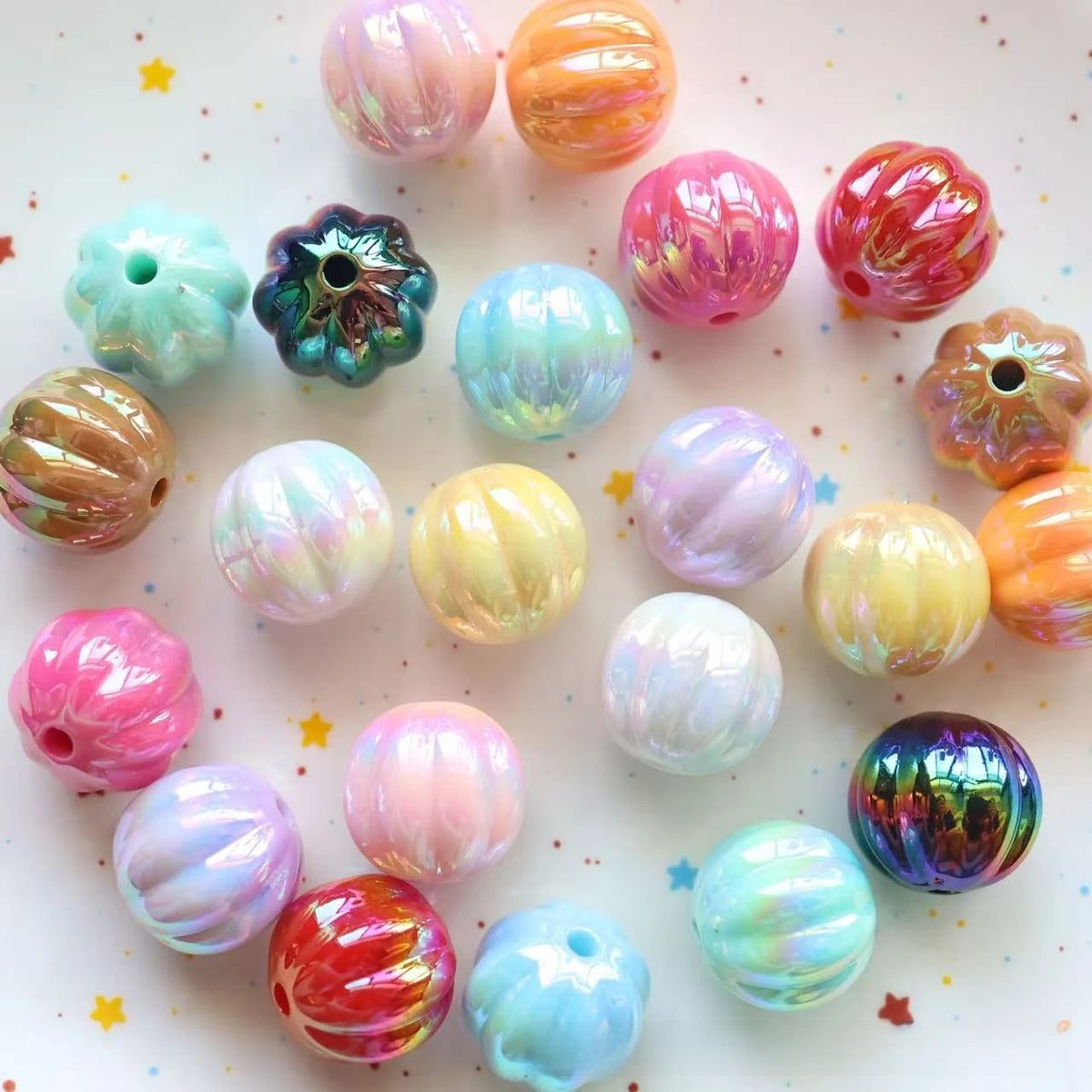 Acrylic new large uv pumpkin beads straight hole loose beads diy bracelet mobile phone chain chain beads jewelry accessories