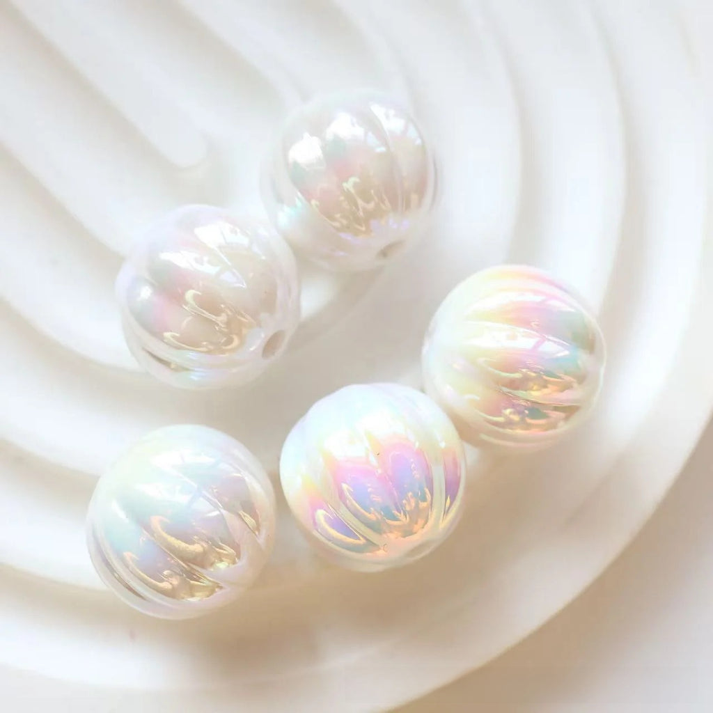 Acrylic new large uv pumpkin beads straight hole loose beads diy bracelet mobile phone chain chain beads jewelry accessories