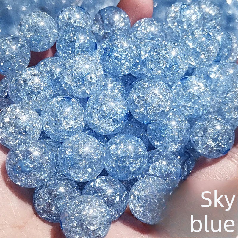 8-16mm burst beads acrylic crack round beads loose beads diy handmade beaded floral beads transparent ice crack beads