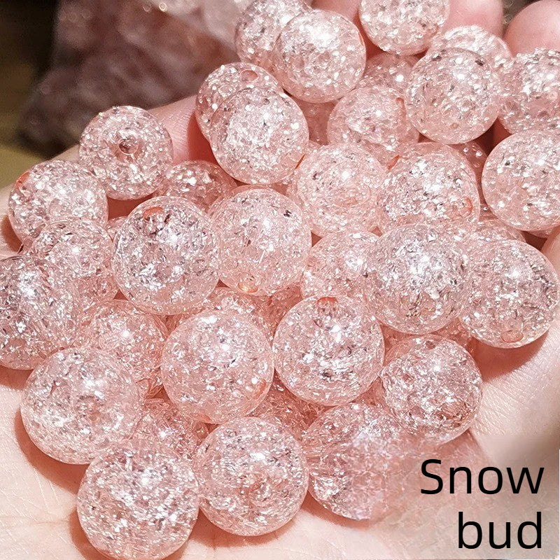 8-16mm burst beads acrylic crack round beads loose beads diy handmade beaded floral beads transparent ice crack beads
