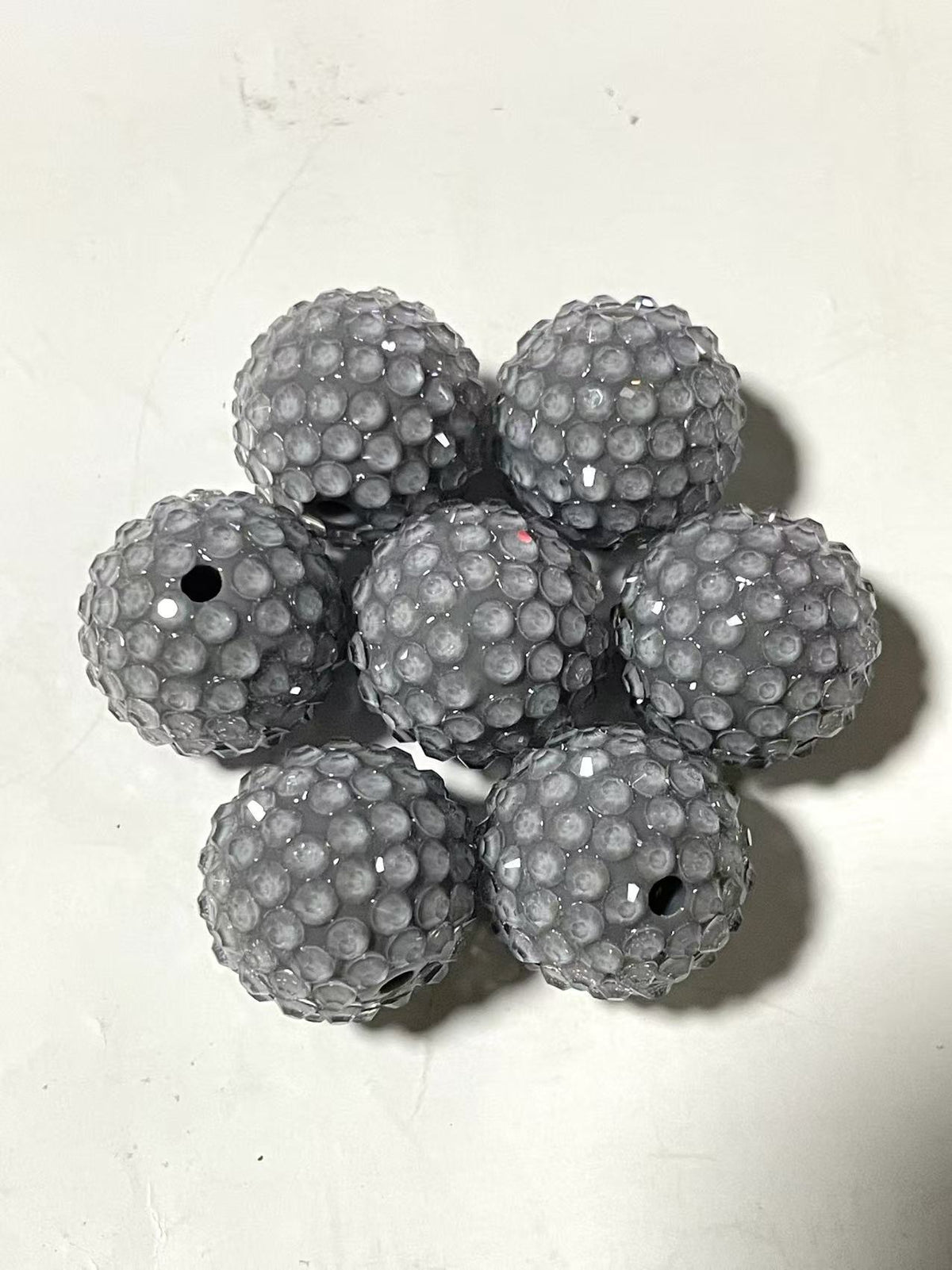New 16mm 20mm resin rhinestone ball loose beads diy bracelet phone chain keychain necklace pendant beading accessories