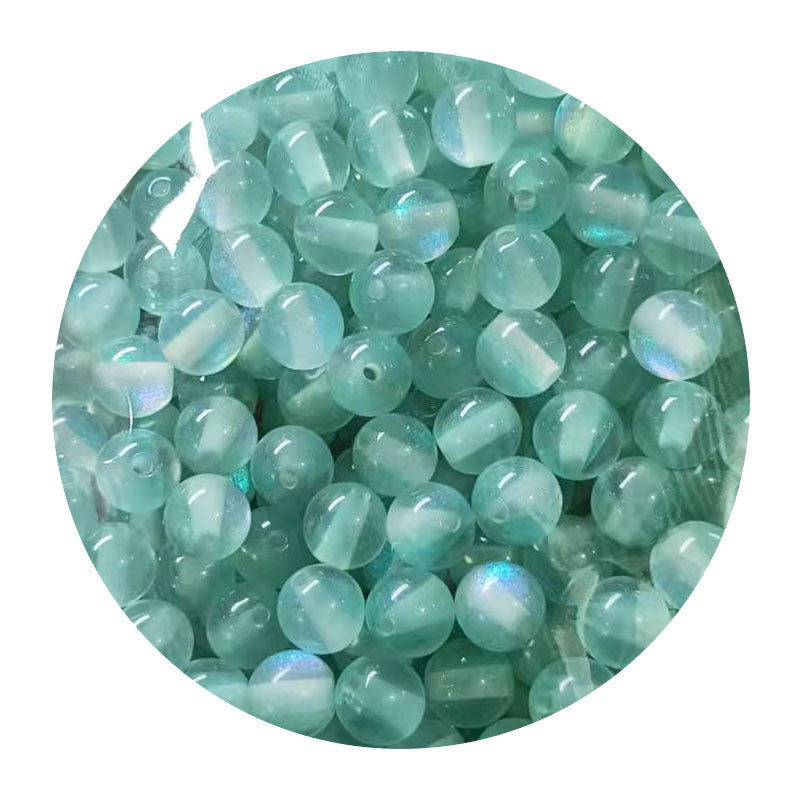 Starry sky fine glitter resin straight hole round beads cat eye acrylic beads diy earrings bracelet beaded necklace handmade accessories
