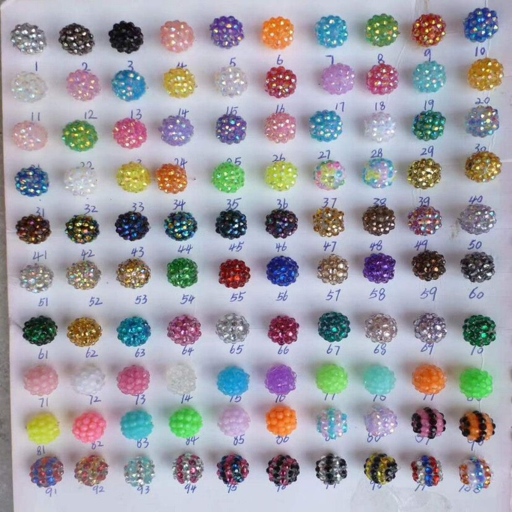 20mm mixed color resin beads - pink, rose, red, blue, and purple - diy resin drill ball loose beads, large beads, jewelry accessories