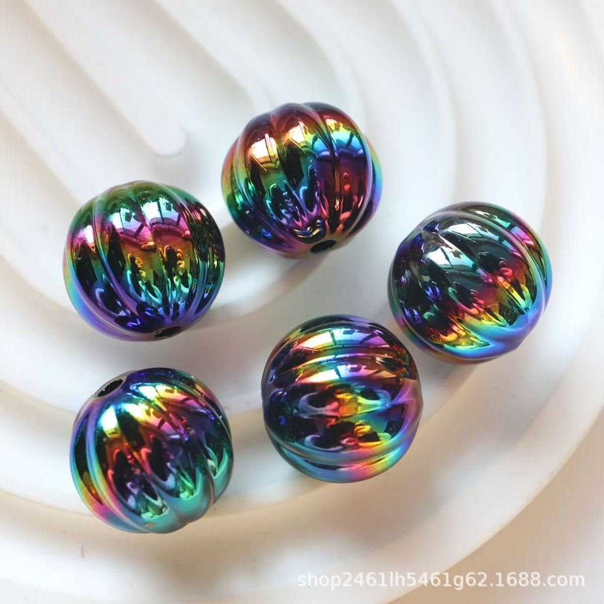Acrylic new large uv pumpkin beads straight hole loose beads diy bracelet mobile phone chain chain beads jewelry accessories