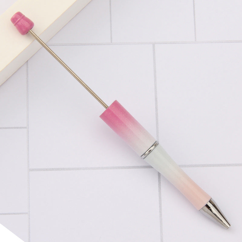 Beaded pen wholesale - diy creative cute beaded ballpoint pen - uv electroplated beaded pen - tri-color gradient beaded pen