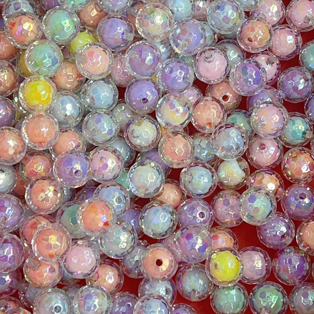Uv plated disco beads 16mm earth beads sugar heart beads middle beads round beads diy jewelry accessories acrylic beading material