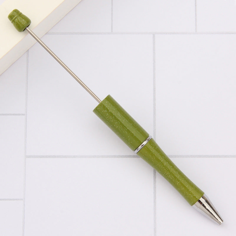 Beaded pen wholesale - diy creative cute beaded ballpoint pen - uv electroplated beaded pen - tri-color gradient beaded pen