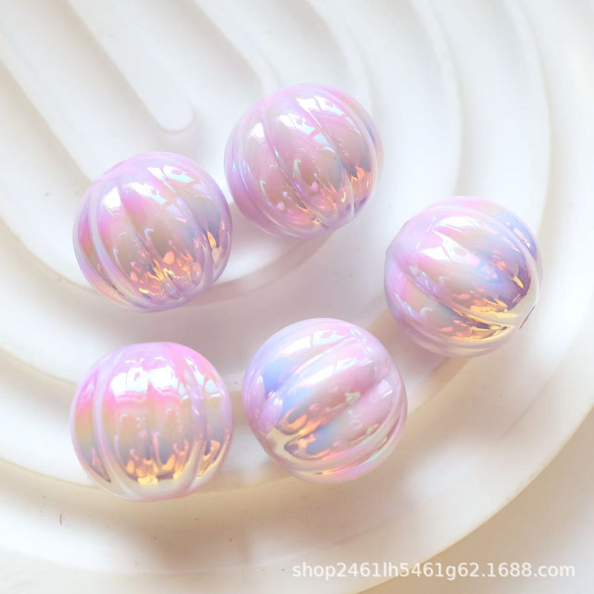 Acrylic new large uv pumpkin beads straight hole loose beads diy bracelet mobile phone chain chain beads jewelry accessories