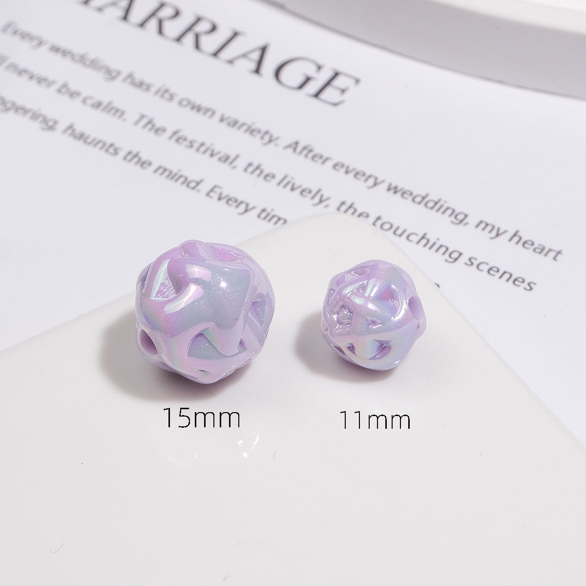 Color-plated uv wool ball beads colorful hanging chain beads baby clothes accessories mobile phone chain bracelet diy jewelry accessories