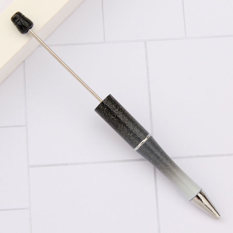 Beaded pen wholesale - diy creative cute beaded ballpoint pen - uv electroplated beaded pen - tri-color gradient beaded pen