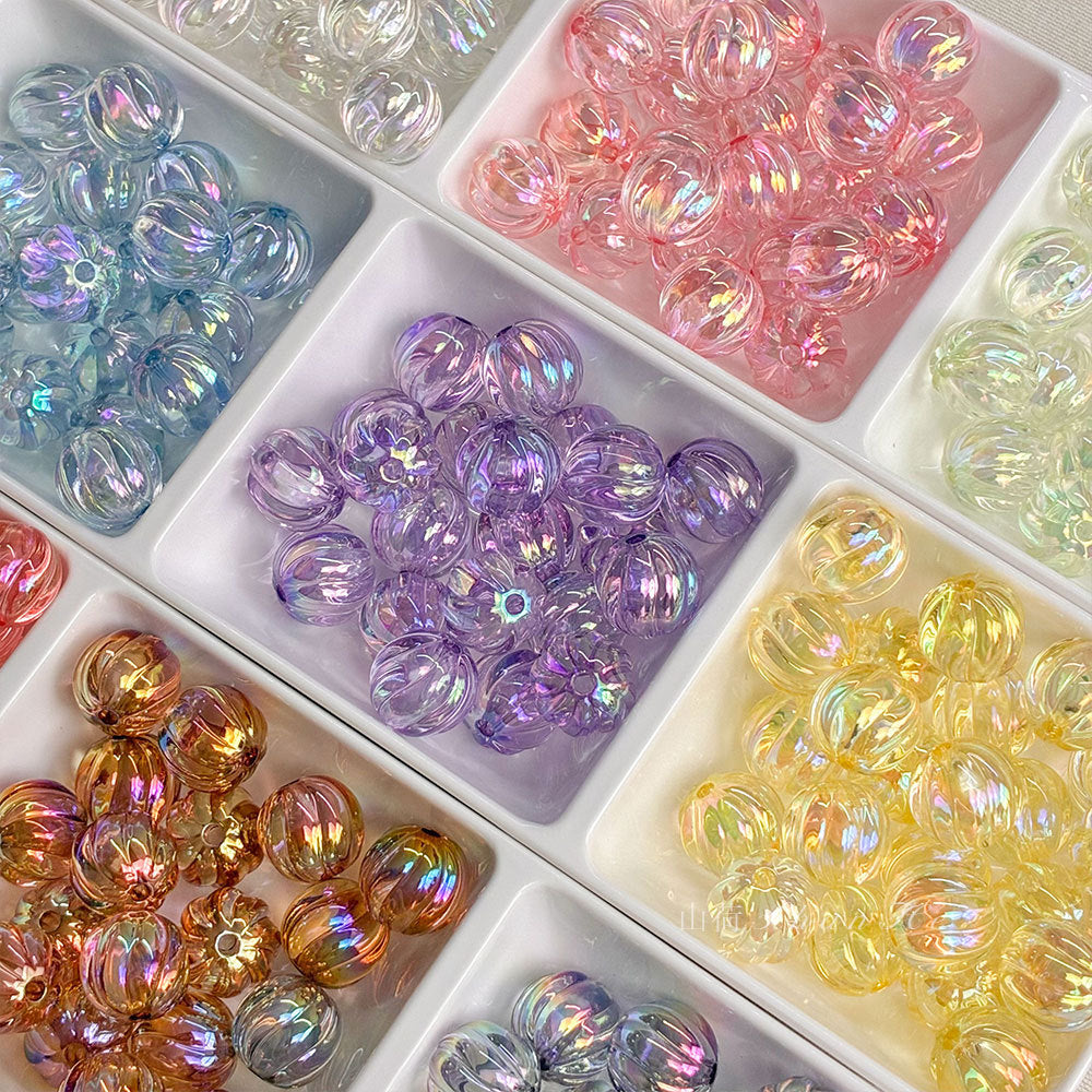 Acrylic 16mm clear uv coated pumpkin beads diy/phone chain beaded pen keychain material loose beads wholesale