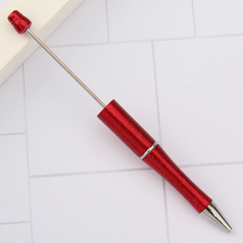 Beaded pen wholesale - diy creative cute beaded ballpoint pen - uv electroplated beaded pen - tri-color gradient beaded pen
