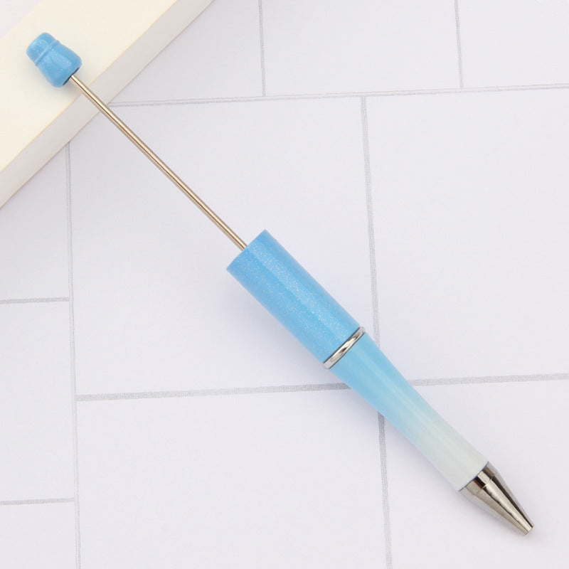 Beaded pen wholesale - diy creative cute beaded ballpoint pen - uv electroplated beaded pen - tri-color gradient beaded pen