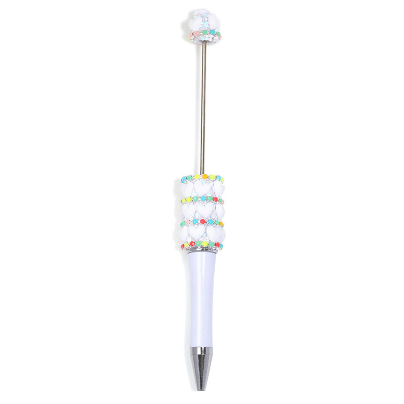 New Korean‑Style Full‑Rhinestone Ballpoint Pen, Luxury Heavy‑Duty Inlaid Rhinestone Kawaii Bead Guka Pen, High‑Aesthetic DIY Beaded Pen