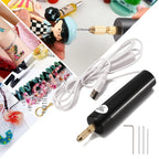 USB Powered Mini Electric Drill, Handheld Drilling Tool for DIY Epoxy Resin Crafts, Pearl Bead Drilling Hole Maker, Comes with Jewelry Eye Screws