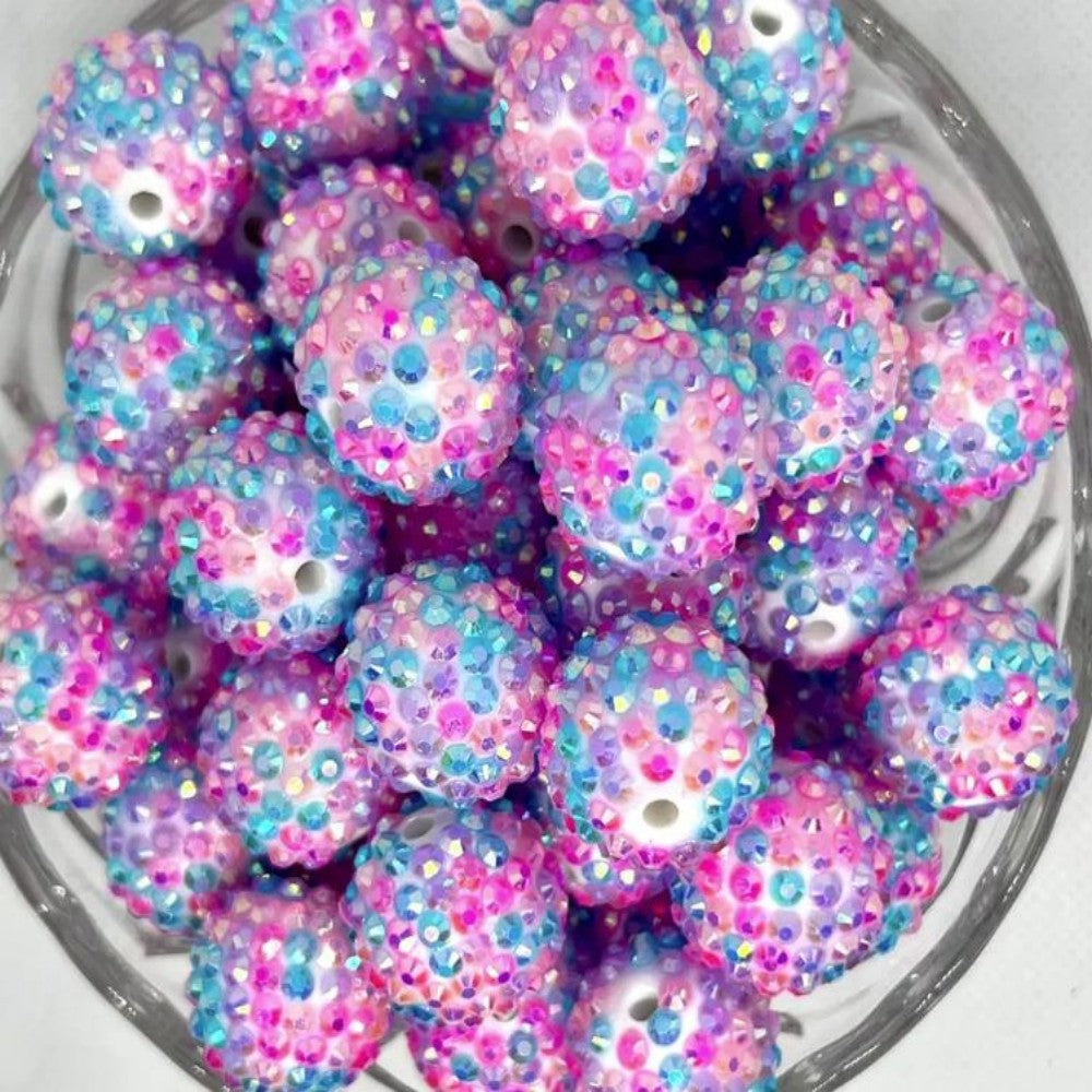 20mm mixed color resin beads - pink, rose, red, blue, and purple - diy resin drill ball loose beads, large beads, jewelry accessories
