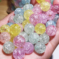 8-16mm burst beads acrylic crack round beads loose beads diy handmade beaded floral beads transparent ice crack beads