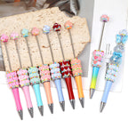 New Korean‑Style Full‑Rhinestone Ballpoint Pen, Luxury Heavy‑Duty Inlaid Rhinestone Kawaii Bead Guka Pen, High‑Aesthetic DIY Beaded Pen