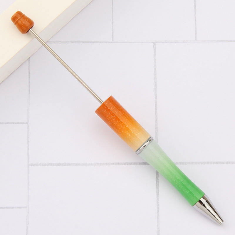 Beaded pen wholesale - diy creative cute beaded ballpoint pen - uv electroplated beaded pen - tri-color gradient beaded pen