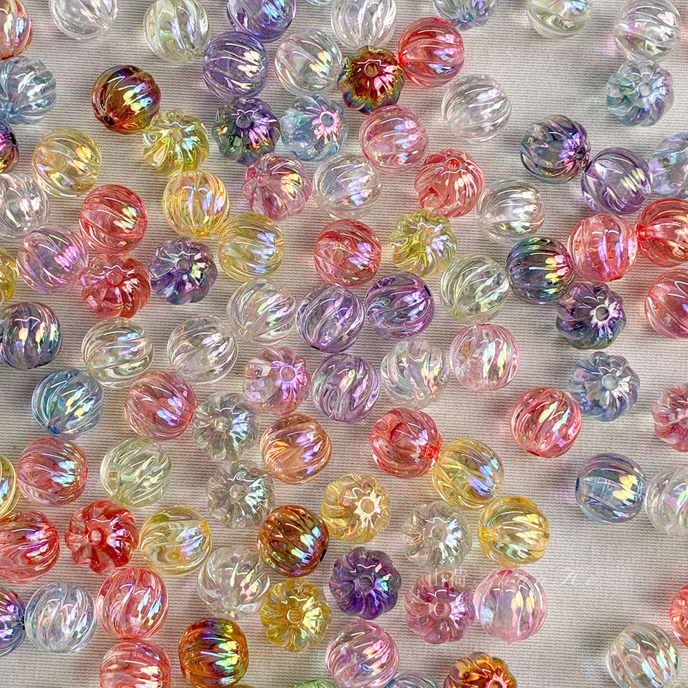 Acrylic 16mm clear uv coated pumpkin beads diy/phone chain beaded pen keychain material loose beads wholesale