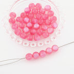 Starry sky fine glitter resin straight hole round beads cat eye acrylic beads diy earrings bracelet beaded necklace handmade accessories