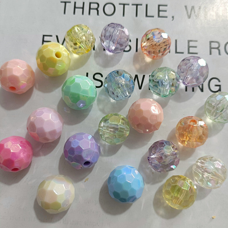 Transparent solid color faceted fantasy football beads globe beads colorful lamp beads diy bag bracelet bracelet car hanging accessories