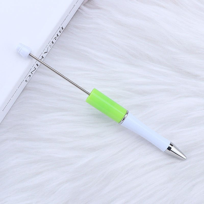 Beaded pen wholesale - diy creative cute beaded ballpoint pen - uv electroplated beaded pen - tri-color gradient beaded pen