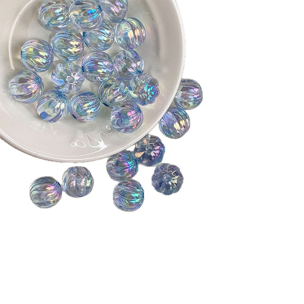 Acrylic 16mm clear uv coated pumpkin beads diy/phone chain beaded pen keychain material loose beads wholesale