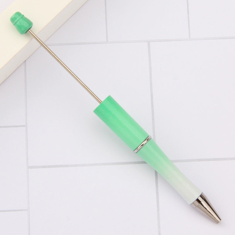 Beaded pen wholesale - diy creative cute beaded ballpoint pen - uv electroplated beaded pen - tri-color gradient beaded pen