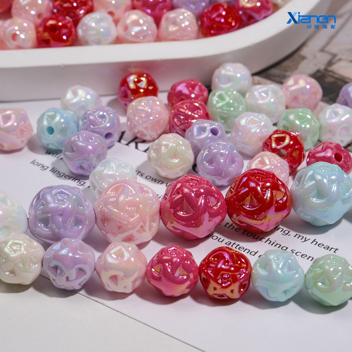 Color-plated uv wool ball beads colorful hanging chain beads baby clothes accessories mobile phone chain bracelet diy jewelry accessories