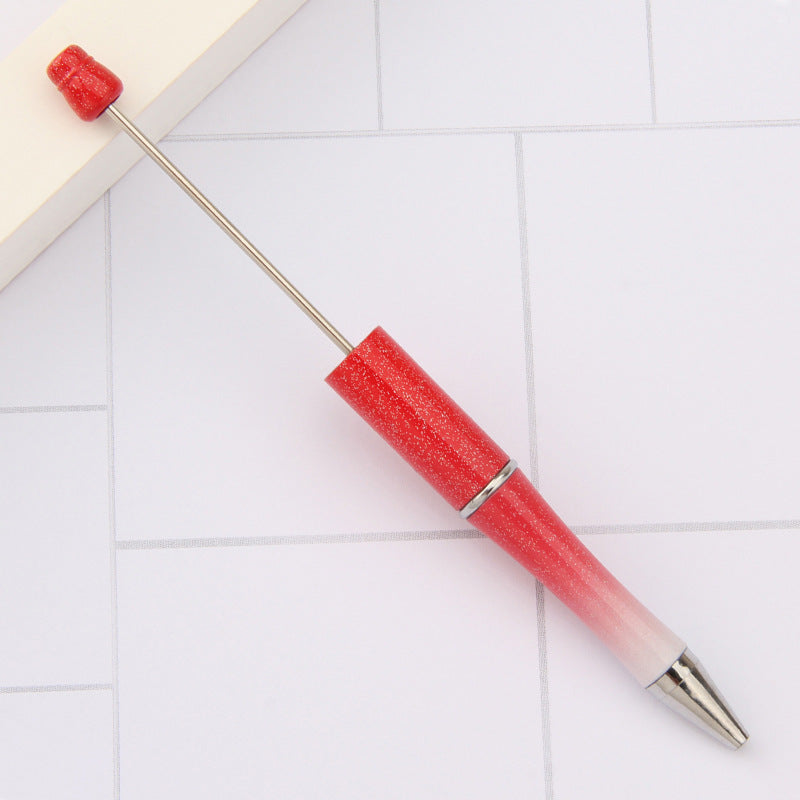 Beaded pen wholesale - diy creative cute beaded ballpoint pen - uv electroplated beaded pen - tri-color gradient beaded pen