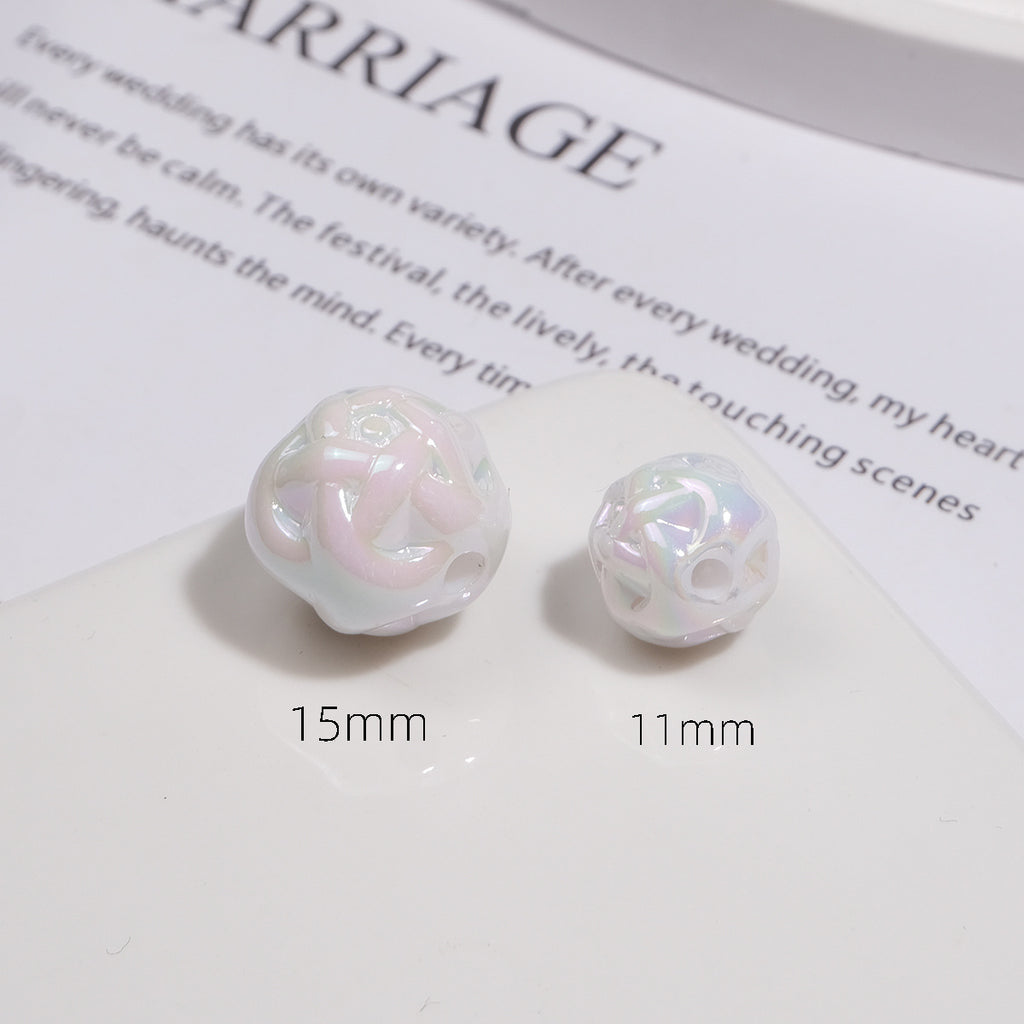 Color-plated uv wool ball beads colorful hanging chain beads baby clothes accessories mobile phone chain bracelet diy jewelry accessories