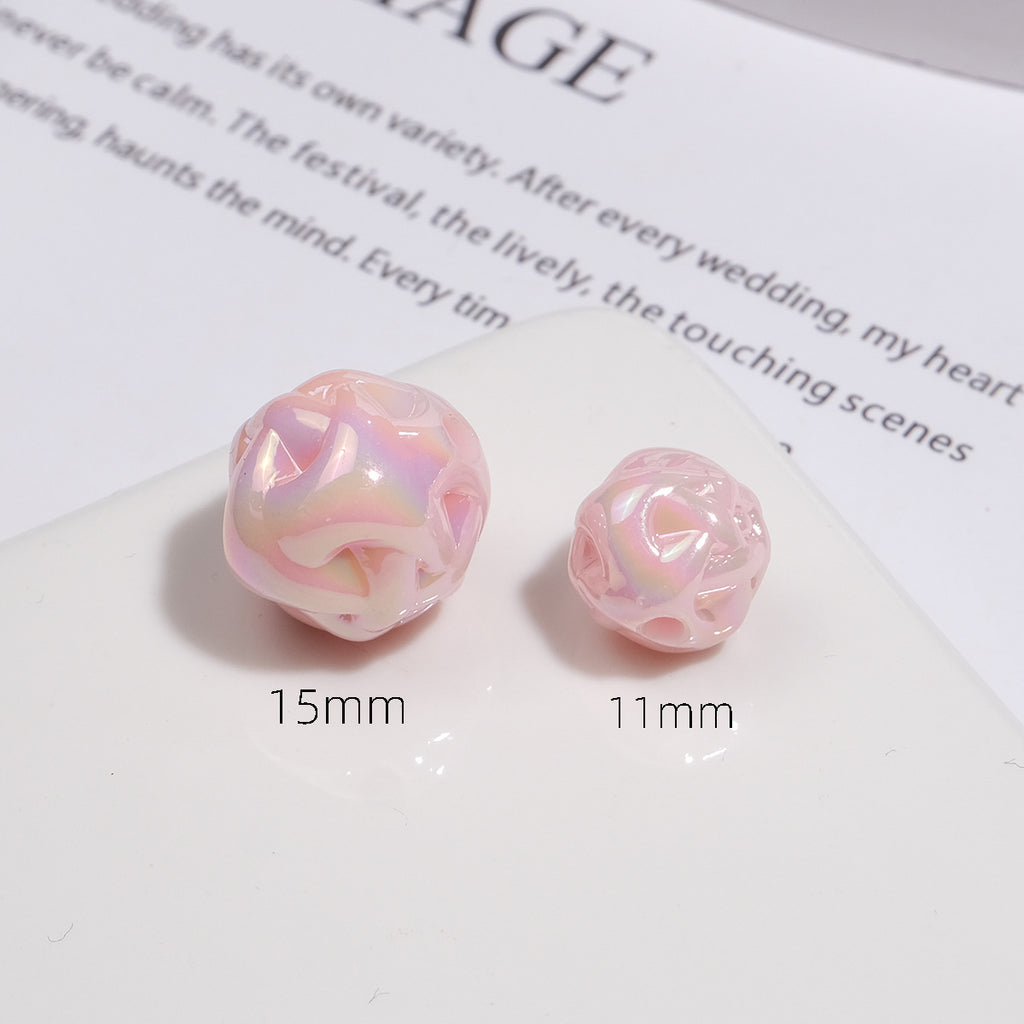 Color-plated uv wool ball beads colorful hanging chain beads baby clothes accessories mobile phone chain bracelet diy jewelry accessories