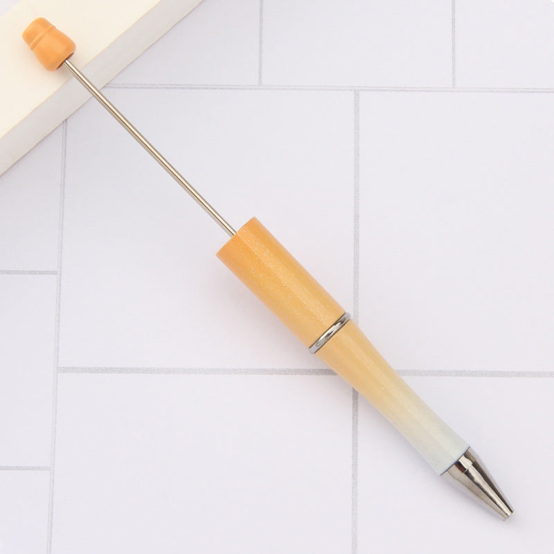 Beaded pen wholesale - diy creative cute beaded ballpoint pen - uv electroplated beaded pen - tri-color gradient beaded pen