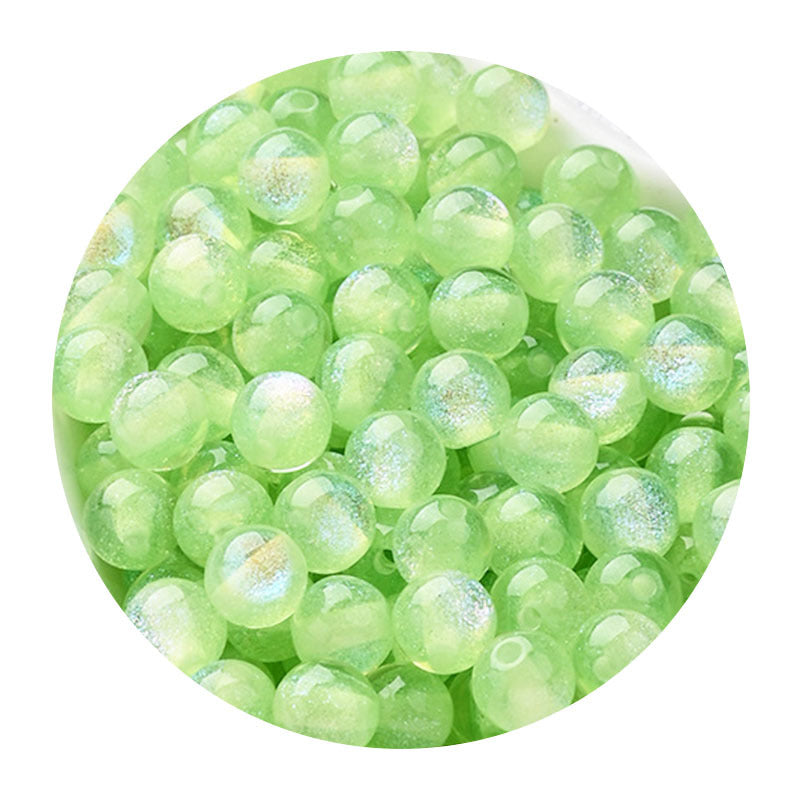 Starry sky fine glitter resin straight hole round beads cat eye acrylic beads diy earrings bracelet beaded necklace handmade accessories