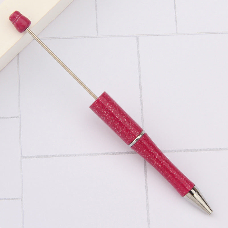 Beaded pen wholesale - diy creative cute beaded ballpoint pen - uv electroplated beaded pen - tri-color gradient beaded pen