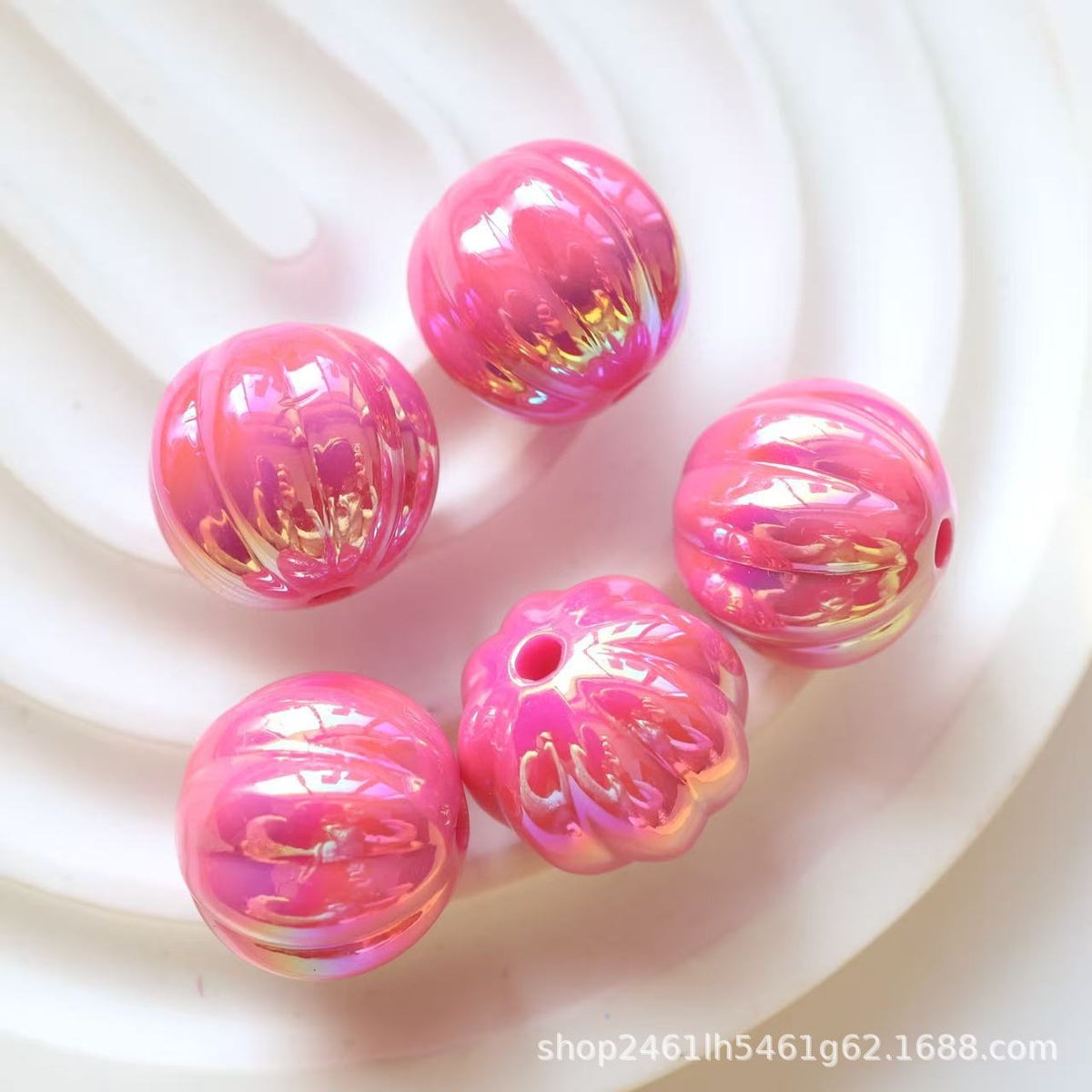 Acrylic new large uv pumpkin beads straight hole loose beads diy bracelet mobile phone chain chain beads jewelry accessories