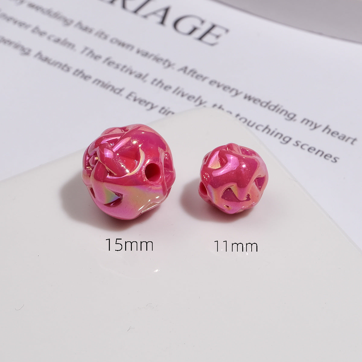 Color-plated uv wool ball beads colorful hanging chain beads baby clothes accessories mobile phone chain bracelet diy jewelry accessories
