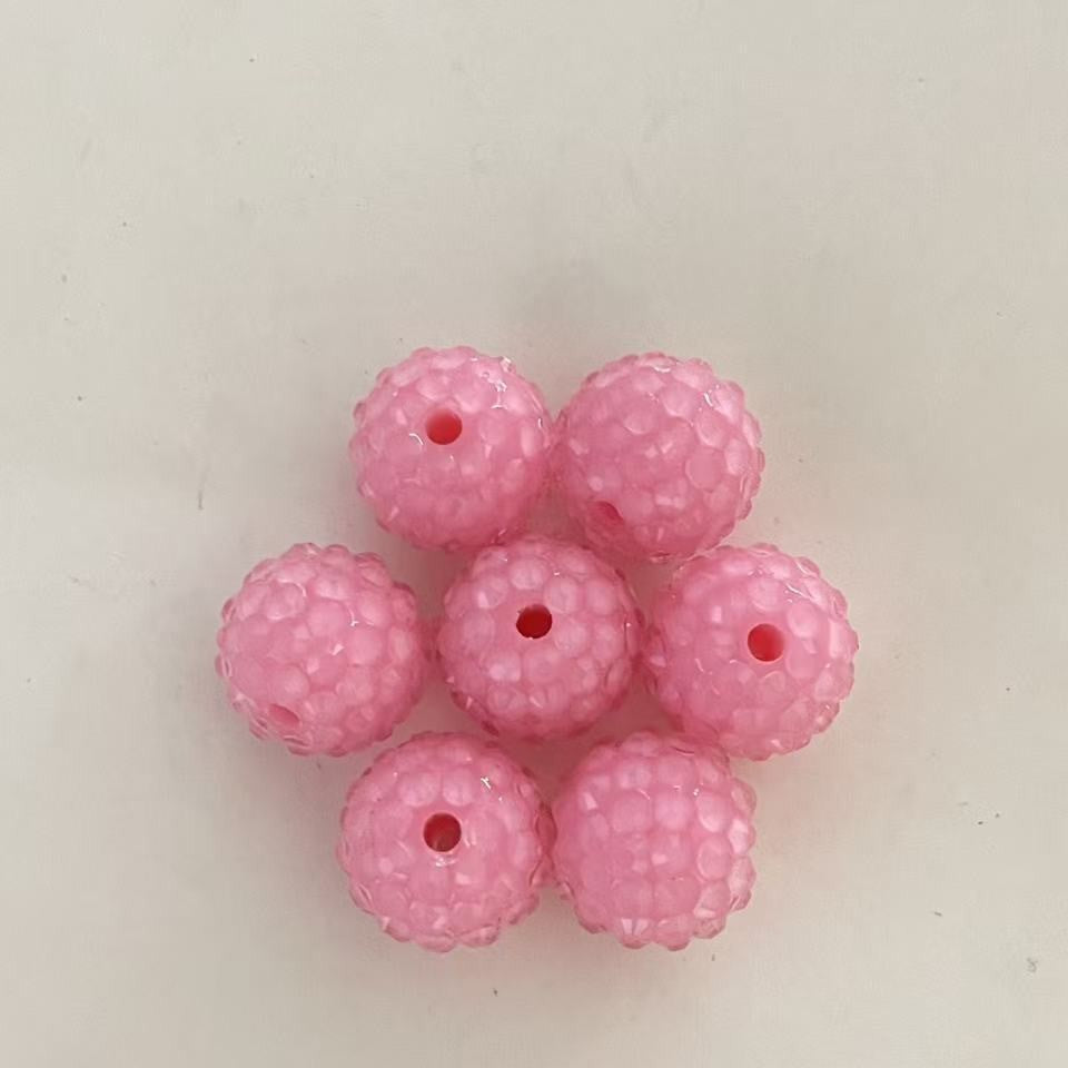 New 16mm 20mm resin rhinestone ball loose beads diy bracelet phone chain keychain necklace pendant beading accessories