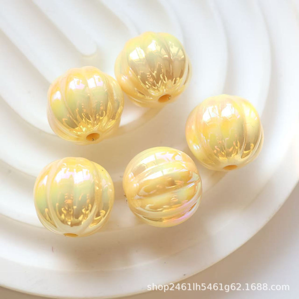 Acrylic new large uv pumpkin beads straight hole loose beads diy bracelet mobile phone chain chain beads jewelry accessories
