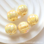 Acrylic new large uv pumpkin beads straight hole loose beads diy bracelet mobile phone chain chain beads jewelry accessories