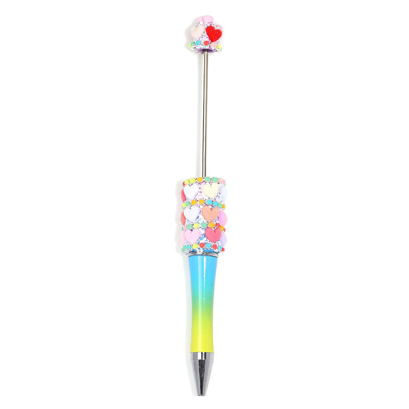 New Korean‑Style Full‑Rhinestone Ballpoint Pen, Luxury Heavy‑Duty Inlaid Rhinestone Kawaii Bead Guka Pen, High‑Aesthetic DIY Beaded Pen
