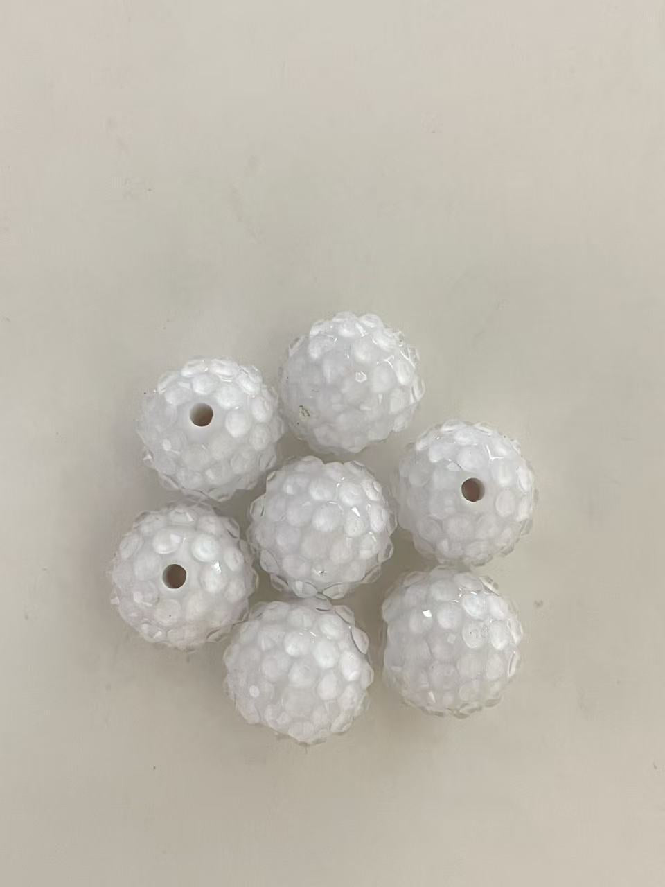 New 16mm 20mm resin rhinestone ball loose beads diy bracelet phone chain keychain necklace pendant beading accessories