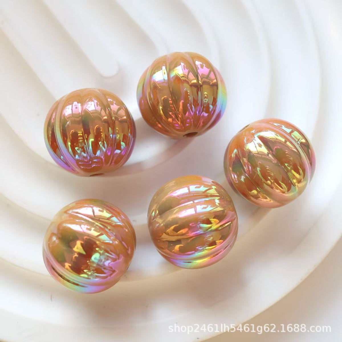Acrylic new large uv pumpkin beads straight hole loose beads diy bracelet mobile phone chain chain beads jewelry accessories