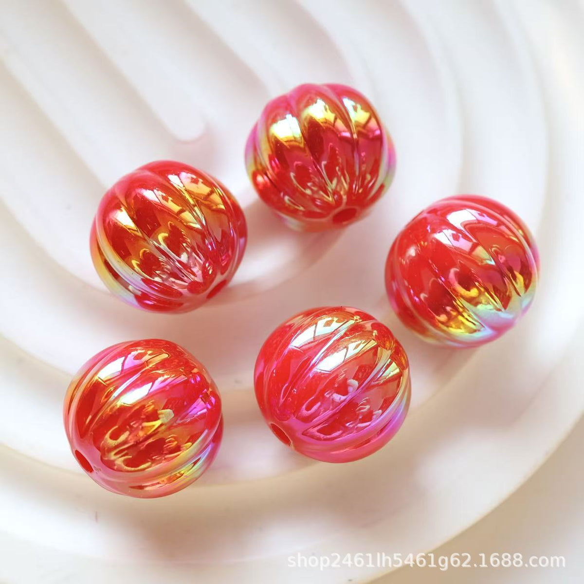 Acrylic new large uv pumpkin beads straight hole loose beads diy bracelet mobile phone chain chain beads jewelry accessories